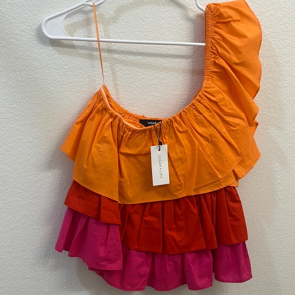 Sugar + L!ps one shoulder top
